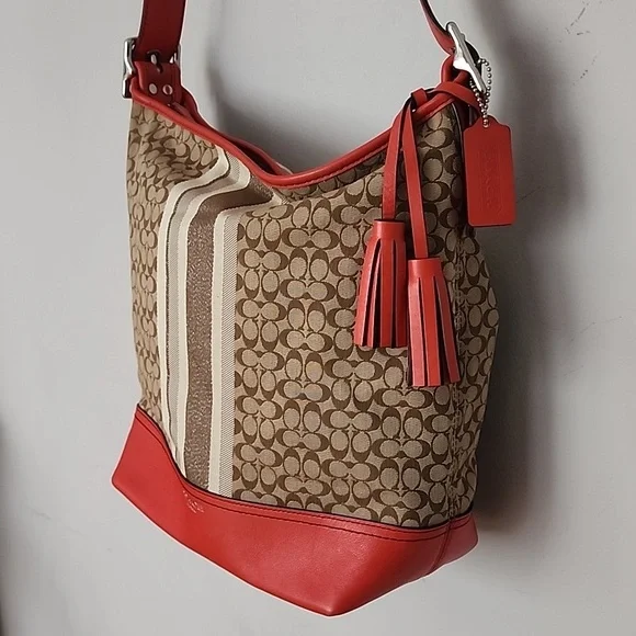 Coach Womens Multicolor Signature Print Adjustable Strap - Picture 2 of 5